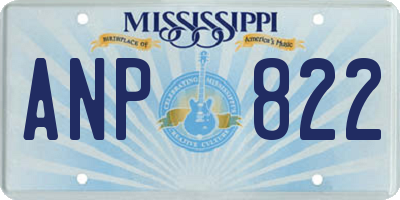 MS license plate ANP822