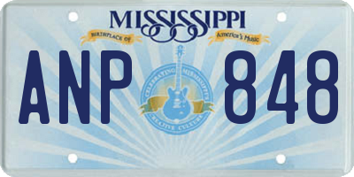 MS license plate ANP848