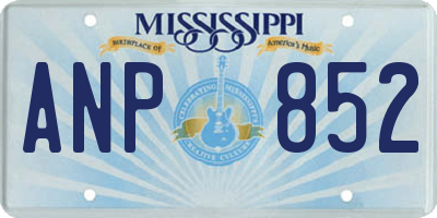 MS license plate ANP852