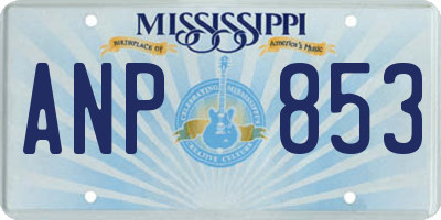 MS license plate ANP853