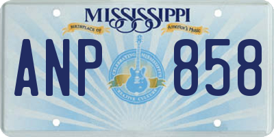 MS license plate ANP858