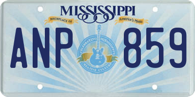 MS license plate ANP859