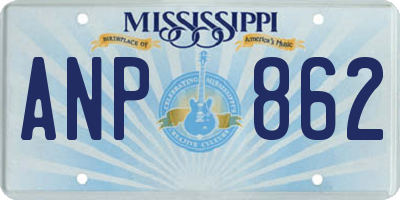 MS license plate ANP862