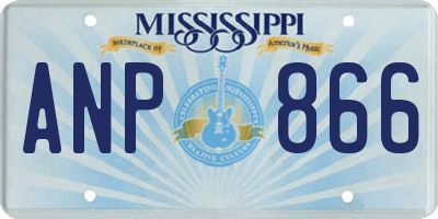 MS license plate ANP866
