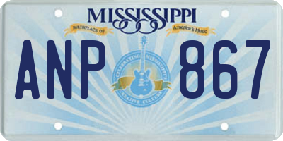 MS license plate ANP867