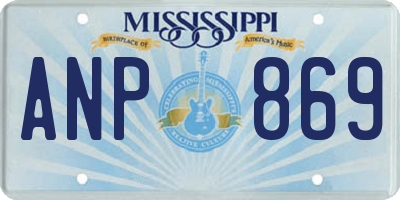 MS license plate ANP869