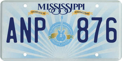 MS license plate ANP876