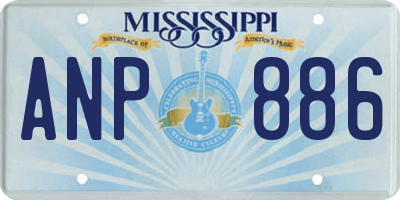 MS license plate ANP886