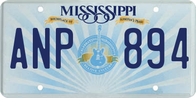 MS license plate ANP894