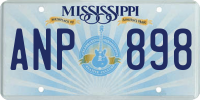 MS license plate ANP898