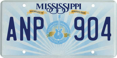 MS license plate ANP904