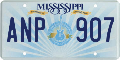 MS license plate ANP907