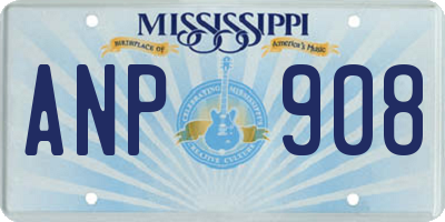 MS license plate ANP908