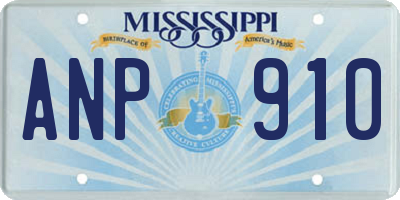 MS license plate ANP910