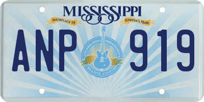 MS license plate ANP919