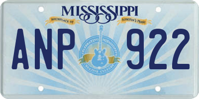 MS license plate ANP922