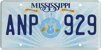 MS license plate ANP929