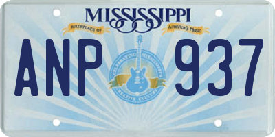 MS license plate ANP937
