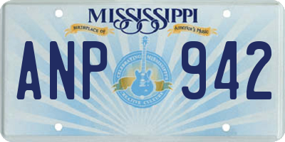 MS license plate ANP942