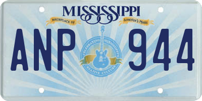 MS license plate ANP944
