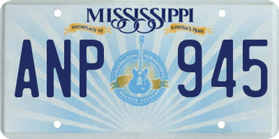 MS license plate ANP945