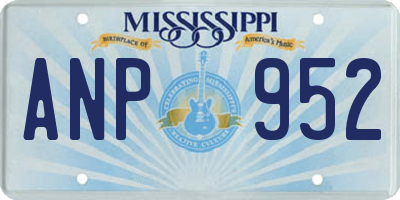 MS license plate ANP952