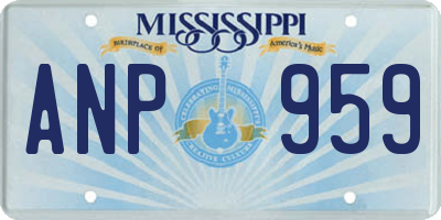 MS license plate ANP959