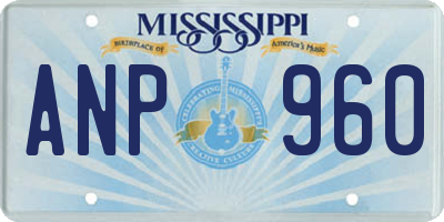 MS license plate ANP960