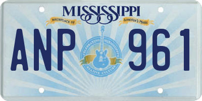 MS license plate ANP961