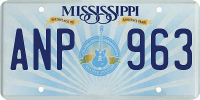 MS license plate ANP963