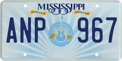 MS license plate ANP967