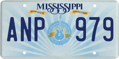 MS license plate ANP979