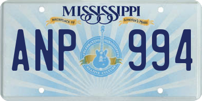 MS license plate ANP994