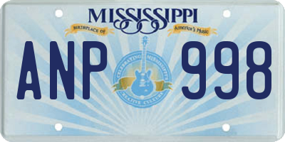 MS license plate ANP998