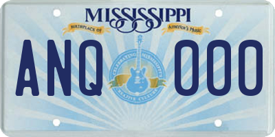 MS license plate ANQ000