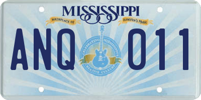 MS license plate ANQ011