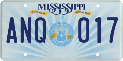 MS license plate ANQ017