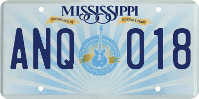 MS license plate ANQ018