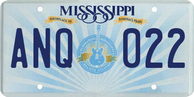 MS license plate ANQ022
