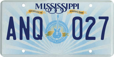 MS license plate ANQ027
