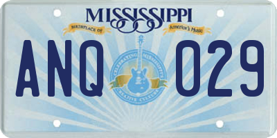 MS license plate ANQ029