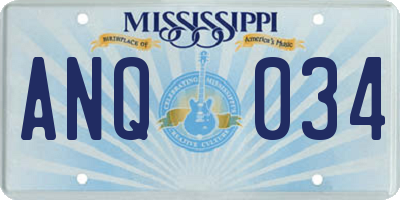 MS license plate ANQ034