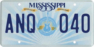MS license plate ANQ040