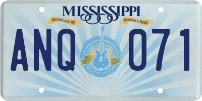 MS license plate ANQ071
