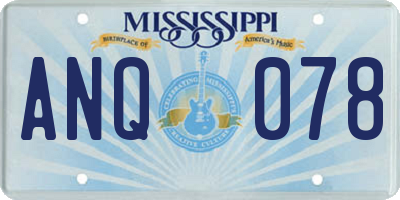 MS license plate ANQ078