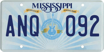MS license plate ANQ092