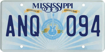 MS license plate ANQ094