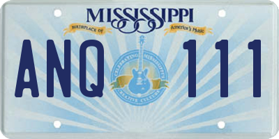MS license plate ANQ111