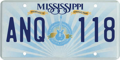 MS license plate ANQ118