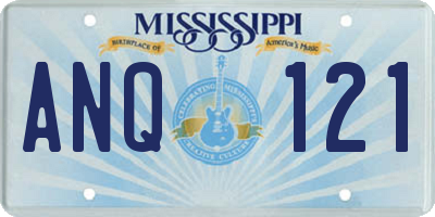 MS license plate ANQ121